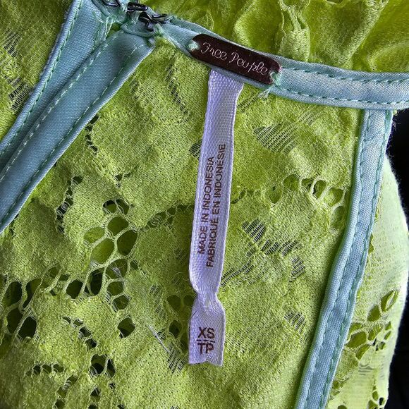 Free People Lace Halter Neck Top, Yellow Size XS - Picture 6 of 7